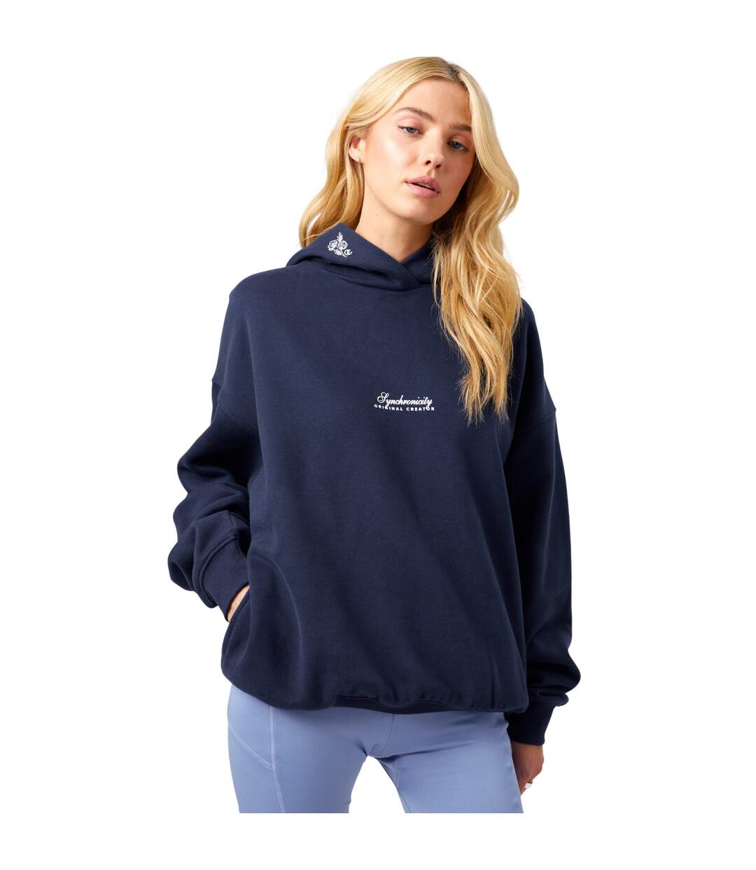 Sweat À Capuche Motif/style Fleurs Femme Bleu Nuit Original Creator-2