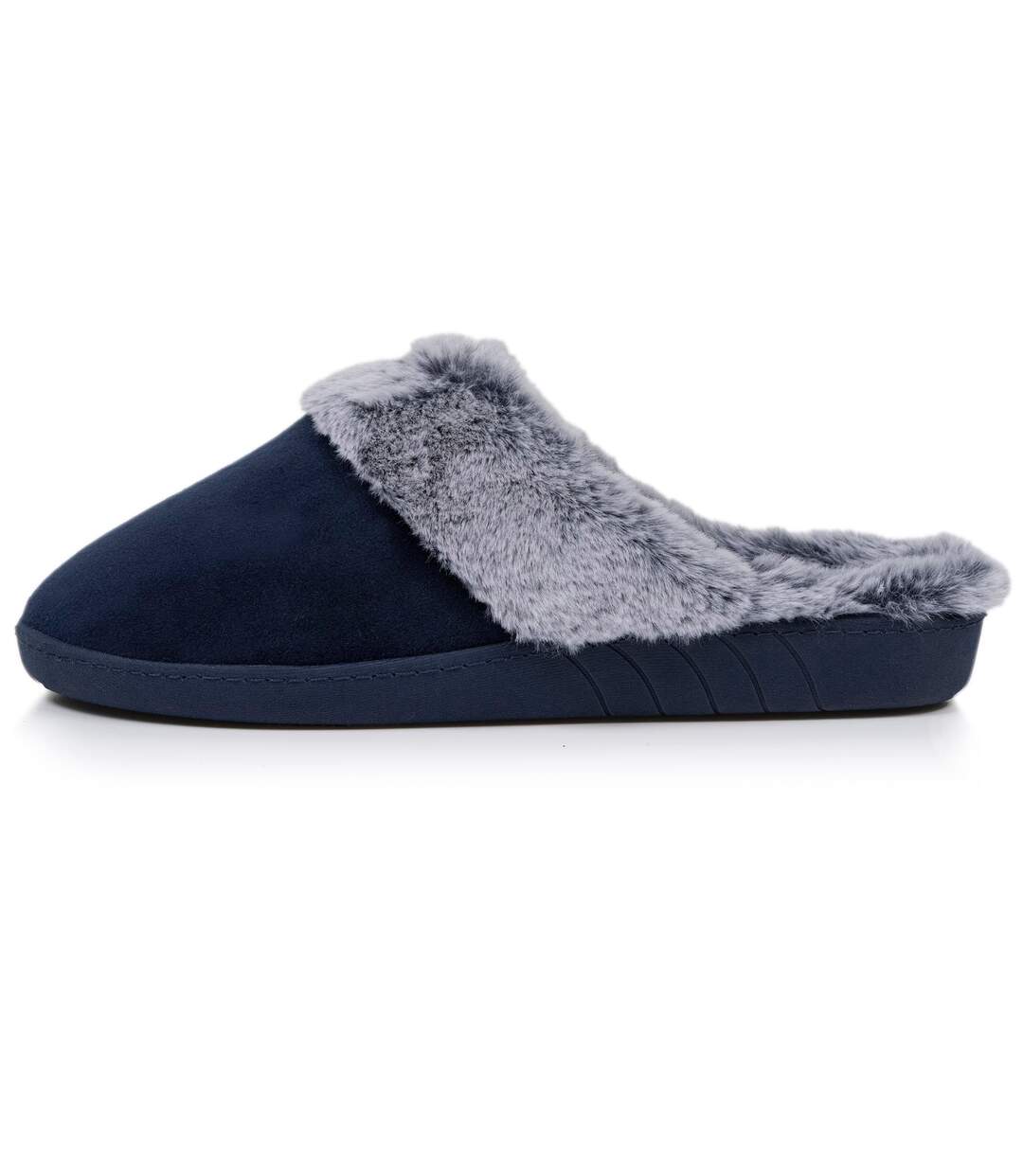Isotoner Chaussons Mules femme semelle ergonomique confort, velours-4