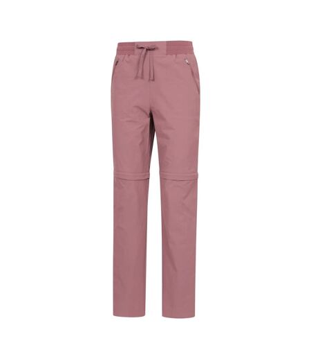 Womens/ladies Explorer Zip-off Hiking Trousers Dark Pink Mountain Warehouse