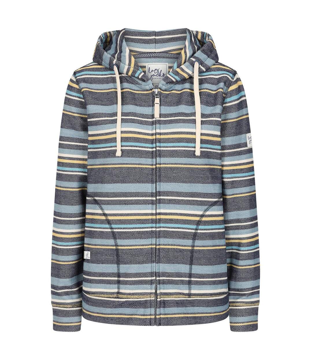 Veste À Capuche Motif/style Rayé Femme Lilas Foncé Lazy Jacks-2