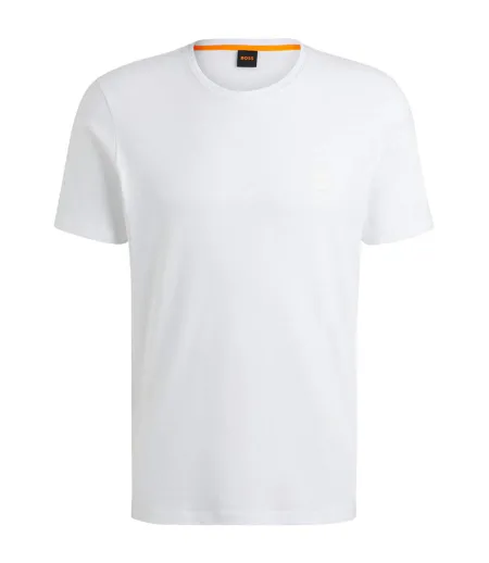 T-shirt Motif/style Orange Homme Blanc Boss