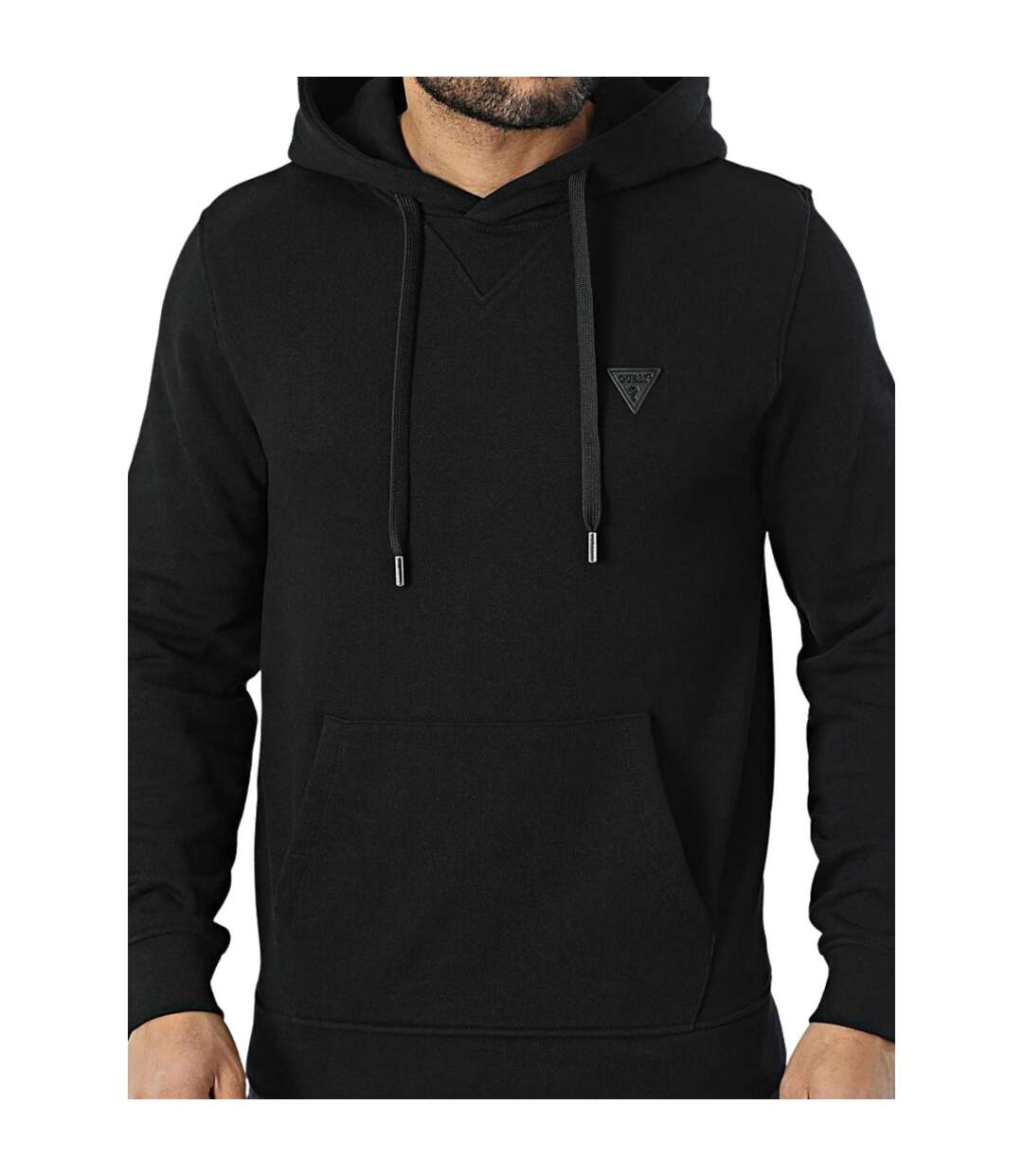 Sweat À Capuche Motif/style Logo Homme Noir Guess-3