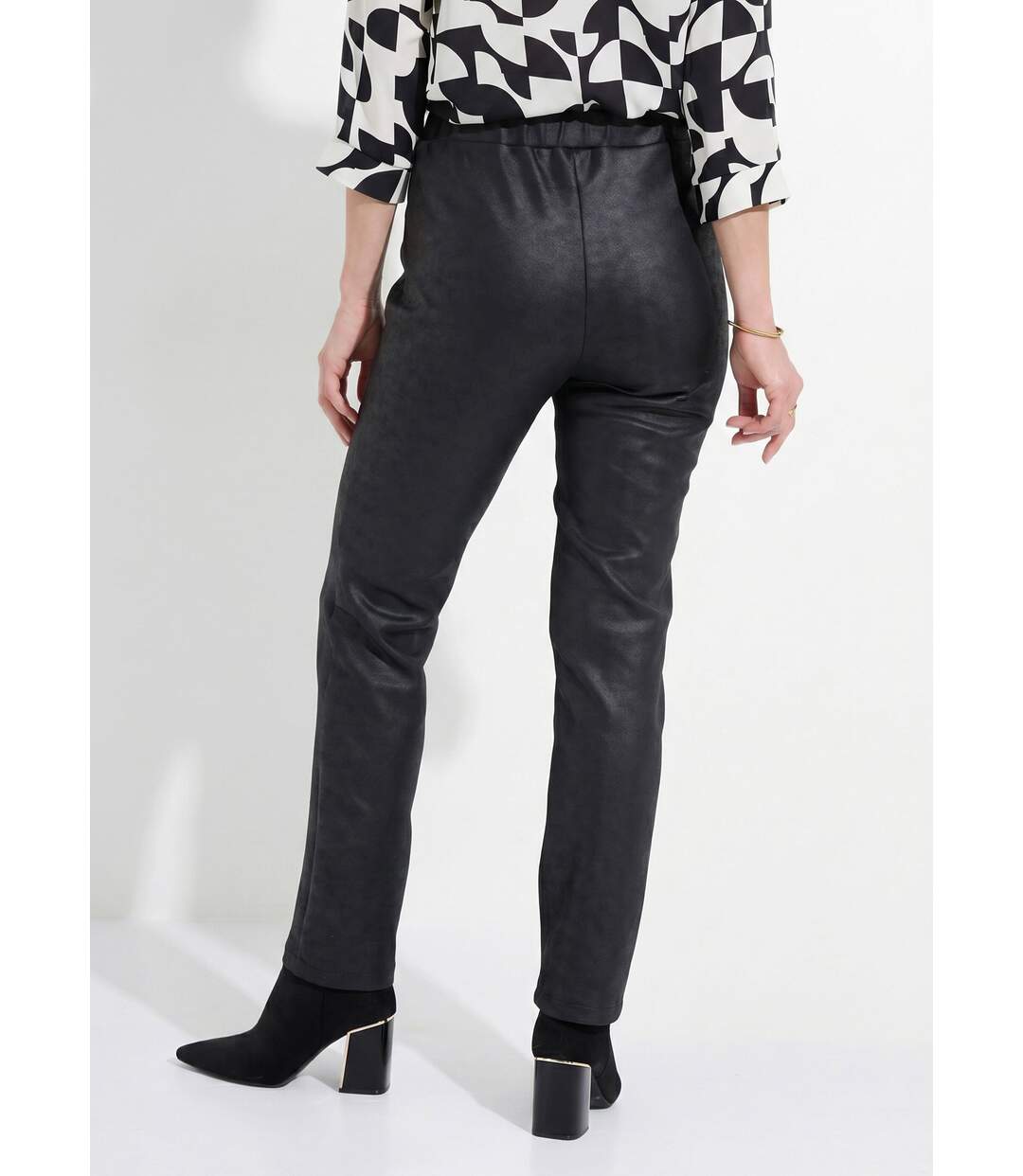 Pantalon droit enduit, semi-élastiqué-2