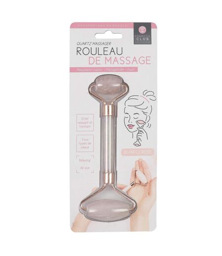 Rouleau de Massage Quartz Jade 14cm Rose