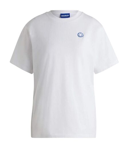 T-shirt Motif/style Logo Brodé Femme Blanc Hugo