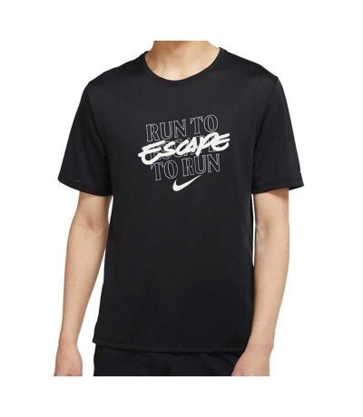 T-Shirt De Running Noir Homme Nike Dri-Fit Miler Wild