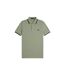 Polo Motif/style Double Pointe Homme Vert Kaki Vert Turquoise Pâle Fred Perry-2