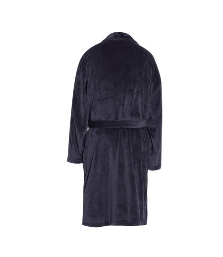 Mens flannel fleece robe navy Pierre Roche