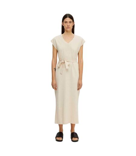 Robe Motif/style Ceinturé Femme Beige Pâle Selected Femme