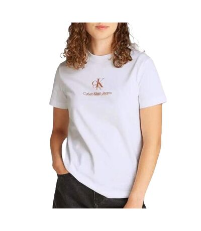 T-Shirt blanc femme calvin klein jeans shadow - l