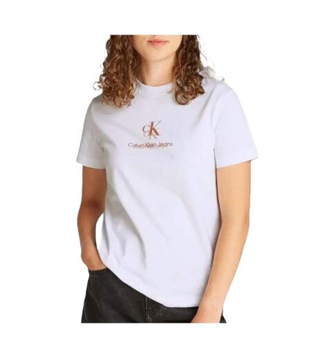 T-Shirt blanc femme calvin klein jeans shadow - l