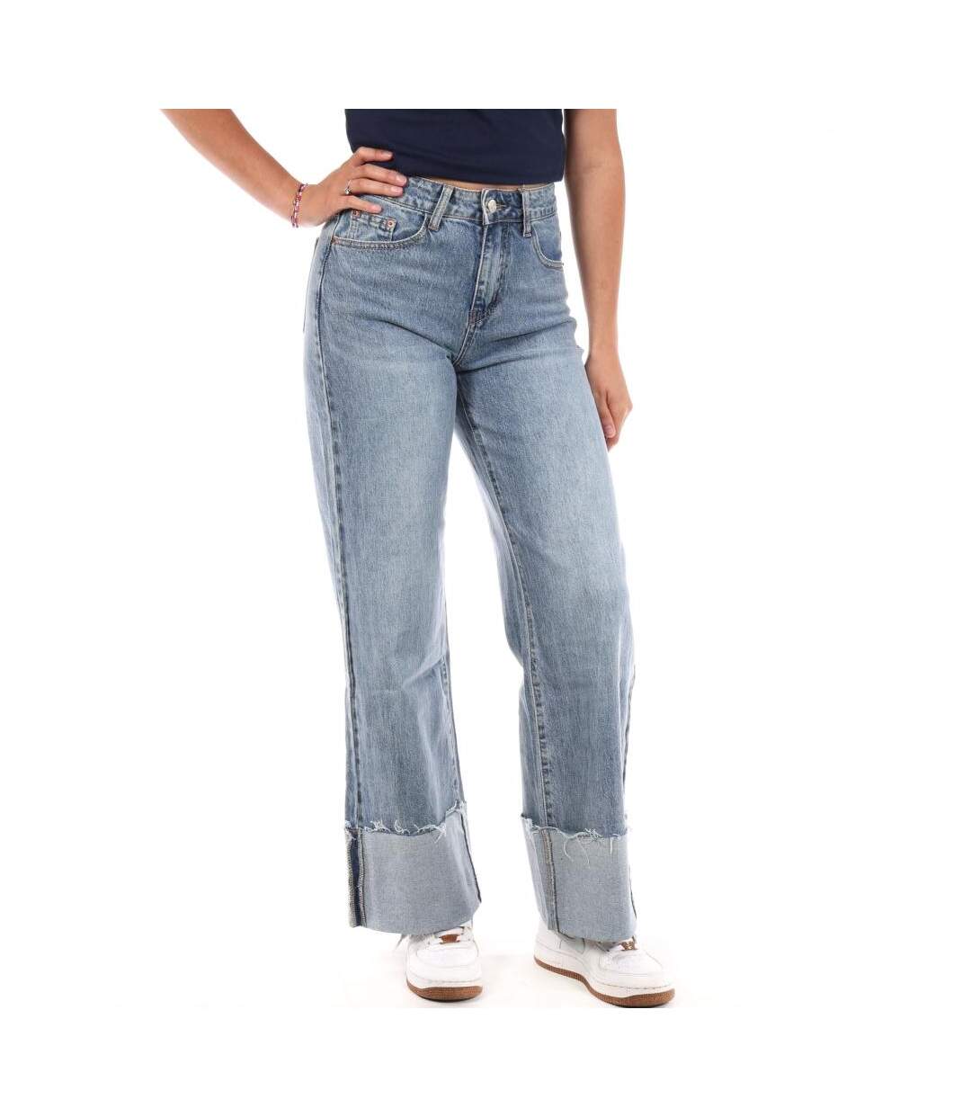 Jean droit bleu clair femme monday premium 692-1