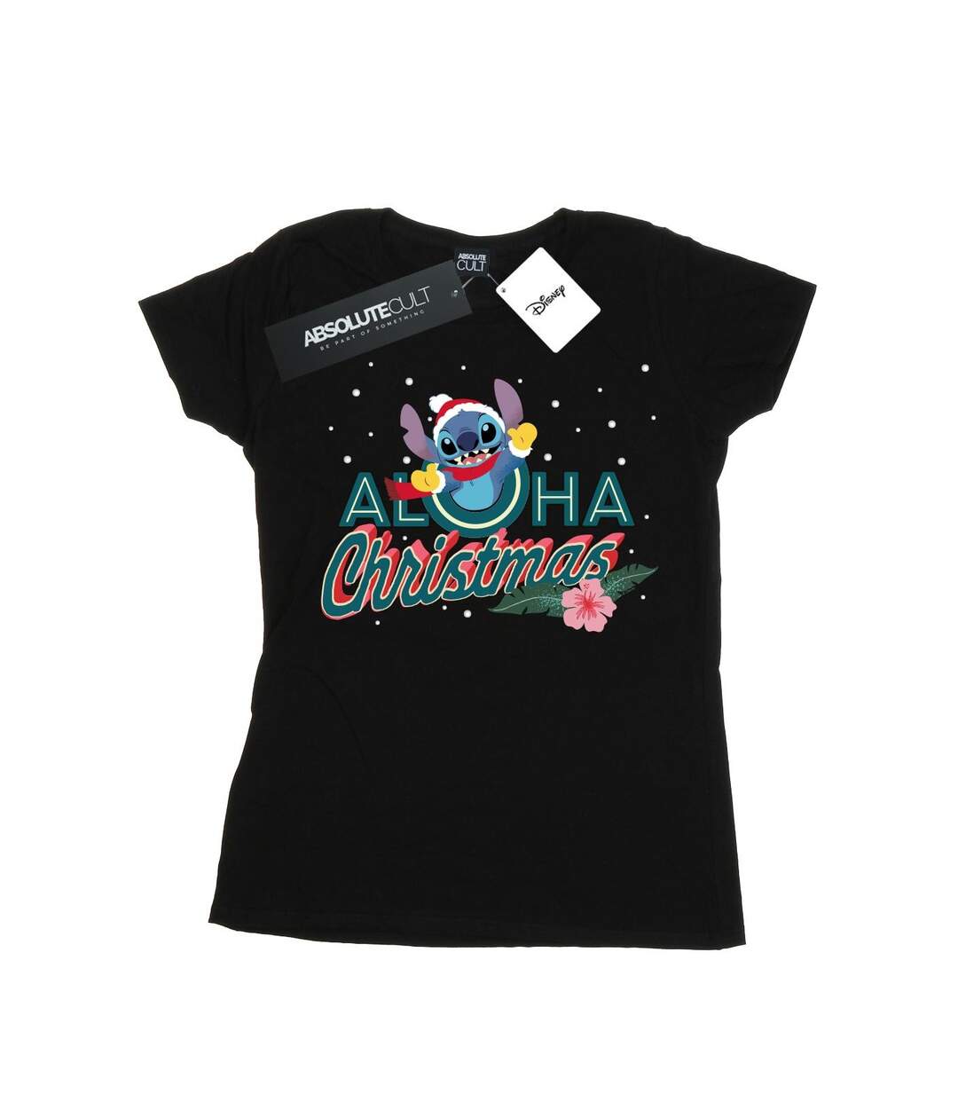 Disney Femme/Les femmes Lilo And Stitch - T-shirt en coton Aloha Christmas (Noir) - UTBI25401-1
