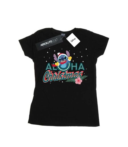 Disney Femme/Les femmes Lilo And Stitch - T-shirt en coton Aloha Christmas (Noir) - UTBI25401