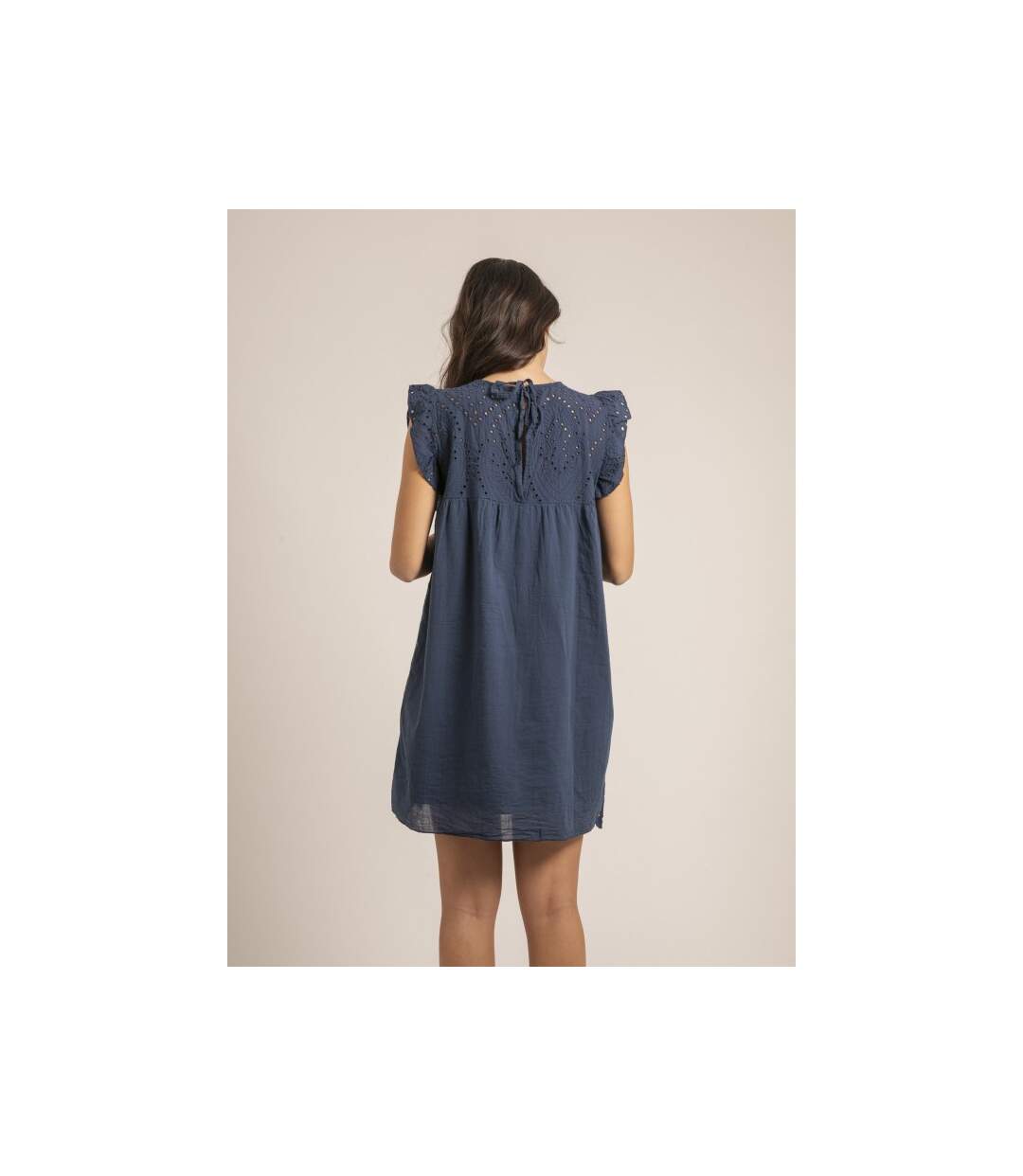 Robe courte broderies anglaises INGLES - Dona X Lisa-2