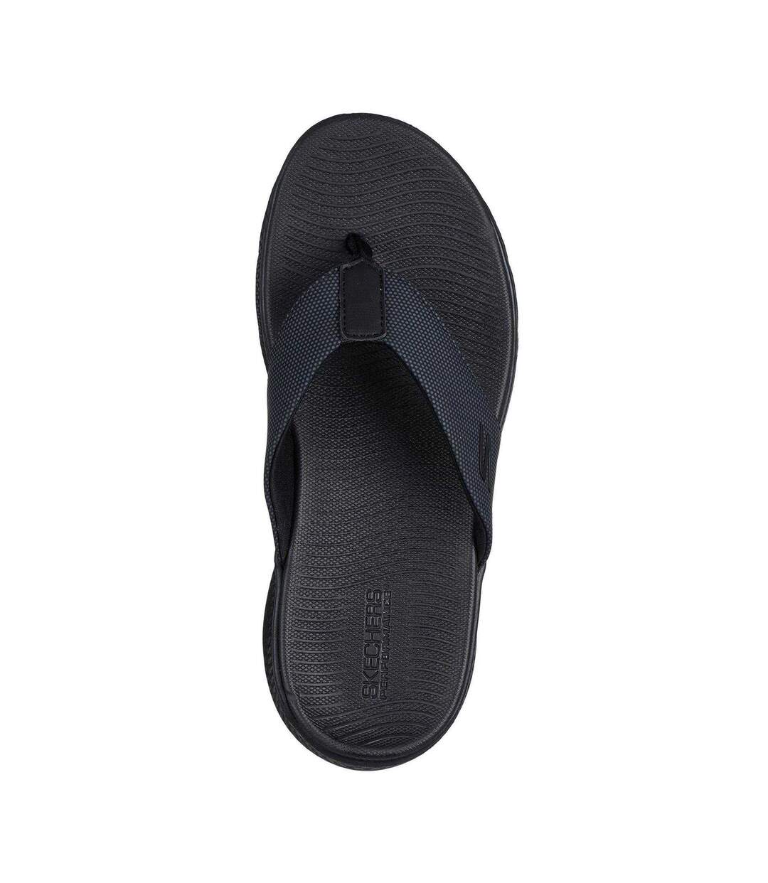 Mens Go Consistent Rubber Flip Flops Black Skechers-3