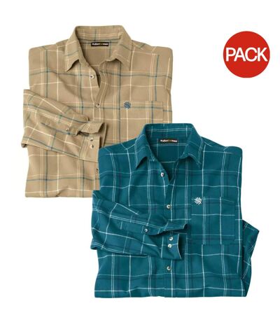 Chemises homme beige / vert Atlas For Men