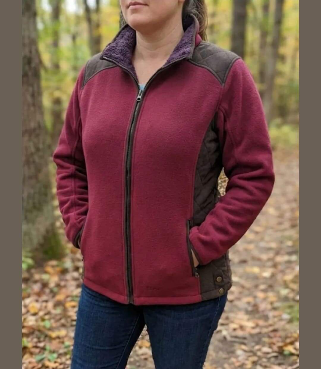 Veste Polaire Femme SENNA2 Bordeaux – Doublure Sherpa & Suédine-1