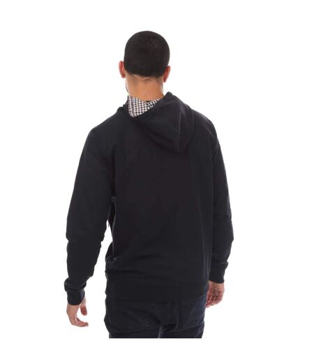 Mens Justify Checked Trim Hoodie Navy Weekend Offender