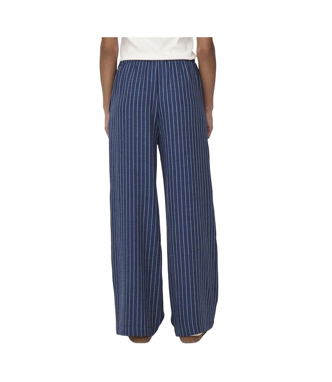 Pantalon fluide marine/blanc femme jdy power-2
