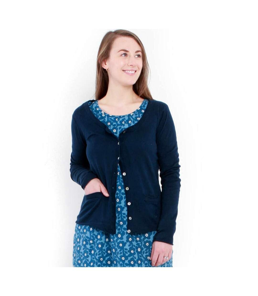 Womens/ladies Knitted Cardigan Marine Lazy Jacks-2