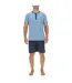 Ensemble Pyjama court homme en coton uni col boutonné & Logo poitrine Pierre Cardin-1