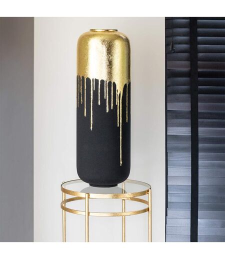 Vase Design en Métal Duo 70cm Noir & Or