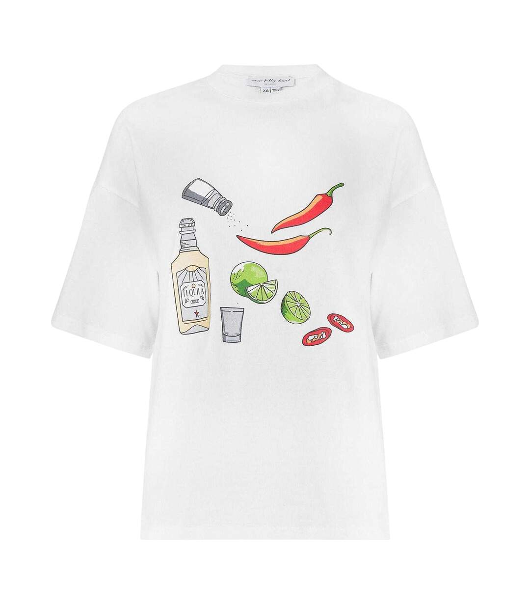 T-shirt Manches Courtes Motif/style Imprimé Graphique Femme Blanc Never Fully Dressed-2