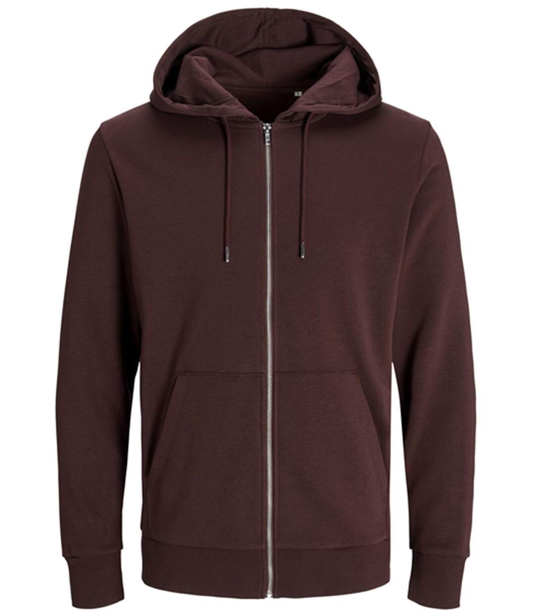 Sweat zippé à capuche - JACK&JONES - Unisexe - JJ3907 - rouge vin port royal-2