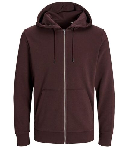 Sweat zippé à capuche - JACK&JONES - Unisexe - JJ3907 - rouge vin port royal