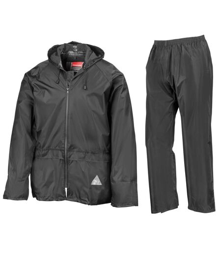 Result Mens Heavyweight Waterproof Rain Suit (Jacket & Trouser Suit) (Black) - UTRW3238