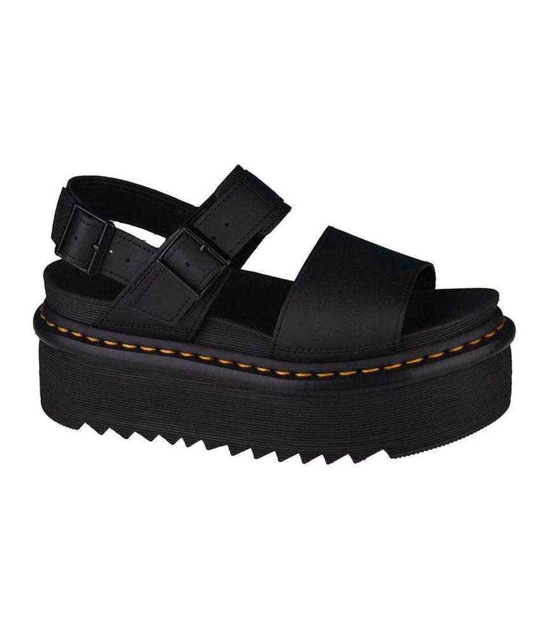 Womens/ladies Voss Quad Leather Sandals Black Dr Martens-1