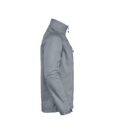 Mens Vert Soft Shell Jacket Metal Grey Printer RED