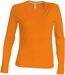 T-shirt manches longues col V - K382 - orange - femme