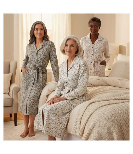 OZABI Chemise de Nuit Femme Pack de 3, Coton, Col Chemise Boutonné