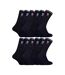 12 Pairs Mens Retro Stripe Cotton Sports Socks in White & Black-1