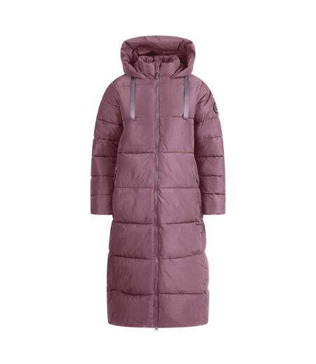 Doudoune Matelassée Longue Et Unie À Capuche Shayla Femme Rose Trespass