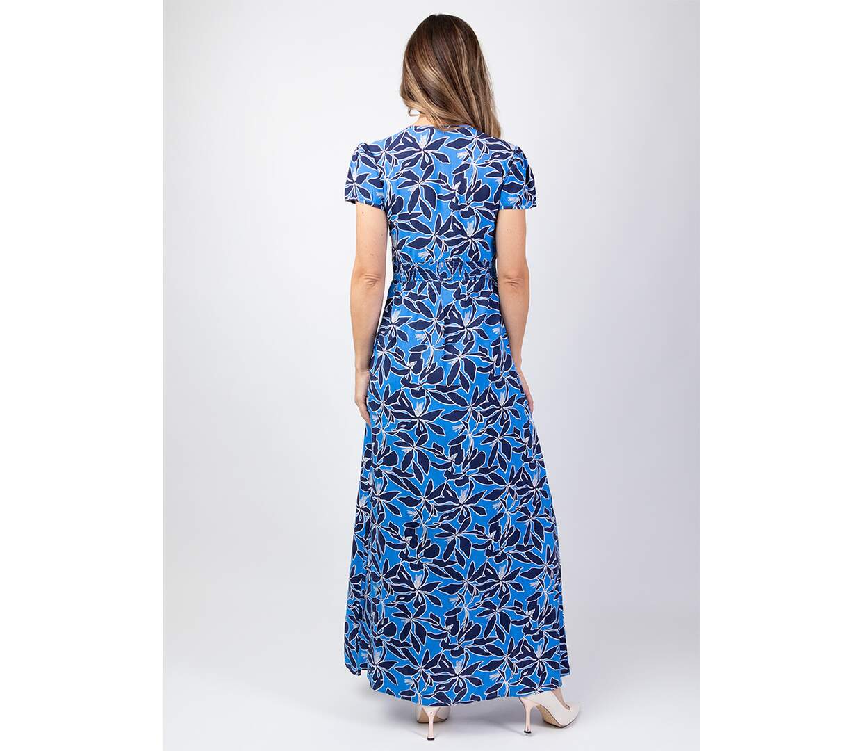 Robe longue cintrée  en viscose  MARBELLA imprimé floral Coton Du Monde-4