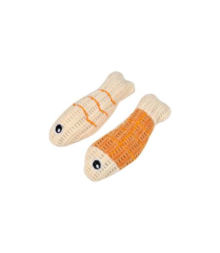 Lot de 2 Jouets Poisson pour Chat Boho Cat 12cm Moutarde