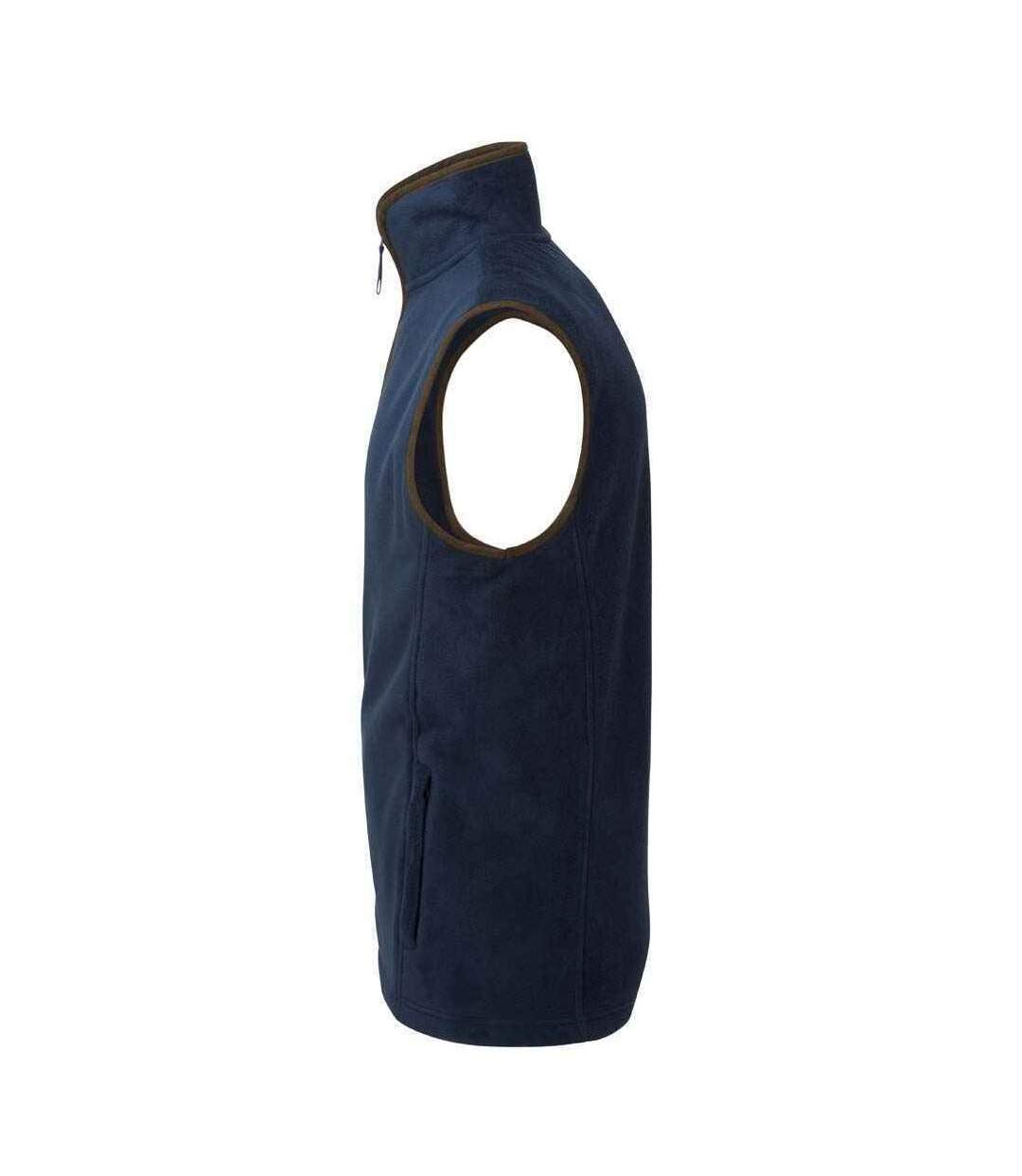 Mens Artisan Fleece Gilet Navy Brown Premier-4