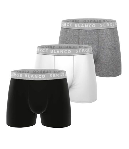 Lot de 3 boxers homme en coton uni Premium Serge Blanco