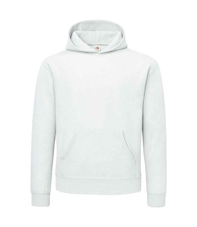 Mens supercotton plain hooded sweatshirt white Fruit of the Loom