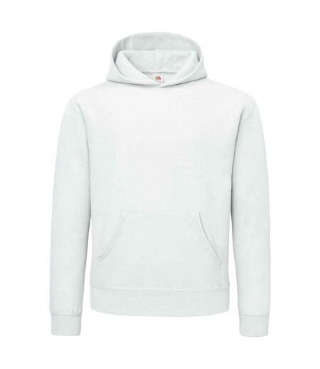 Mens supercotton plain hooded sweatshirt white Fruit of the Loom