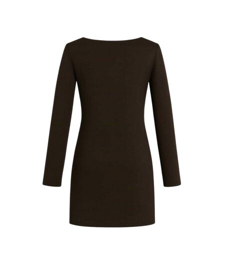 Robe Courte Manches Longues Femme Marron I Saw It First