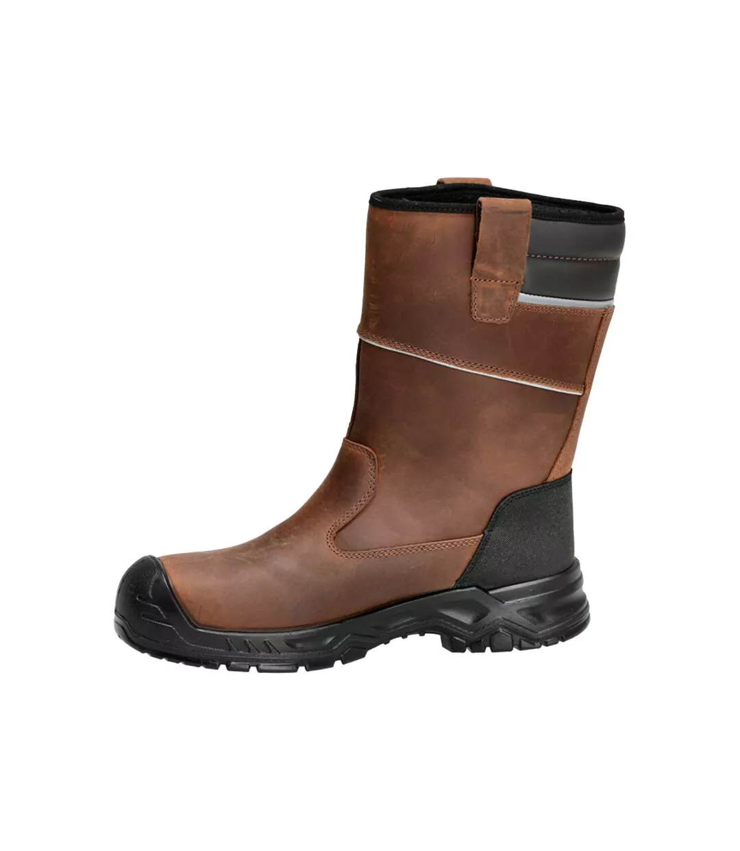 Mens Footwear Originals Leather Safety Boots Nut Brown Black Mascot-3