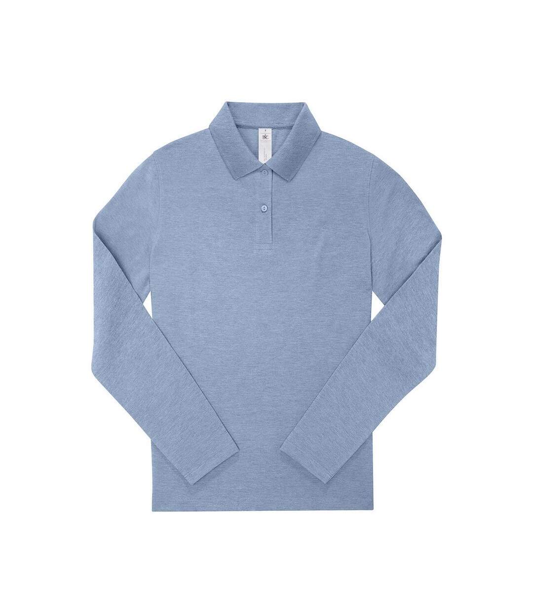 Polo Manches Longues My Polo Femme Bleu Chiné B&C-1