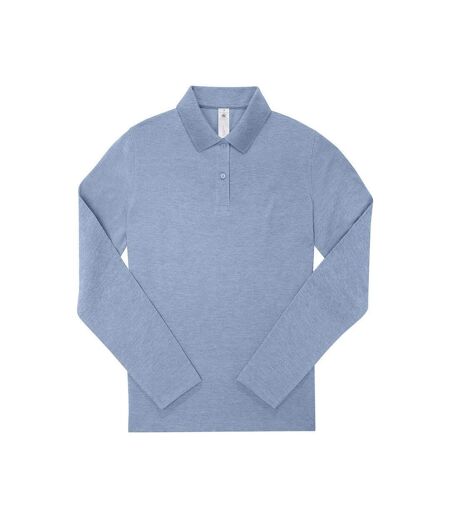 Polo Manches Longues My Polo Femme Bleu Chiné B&C