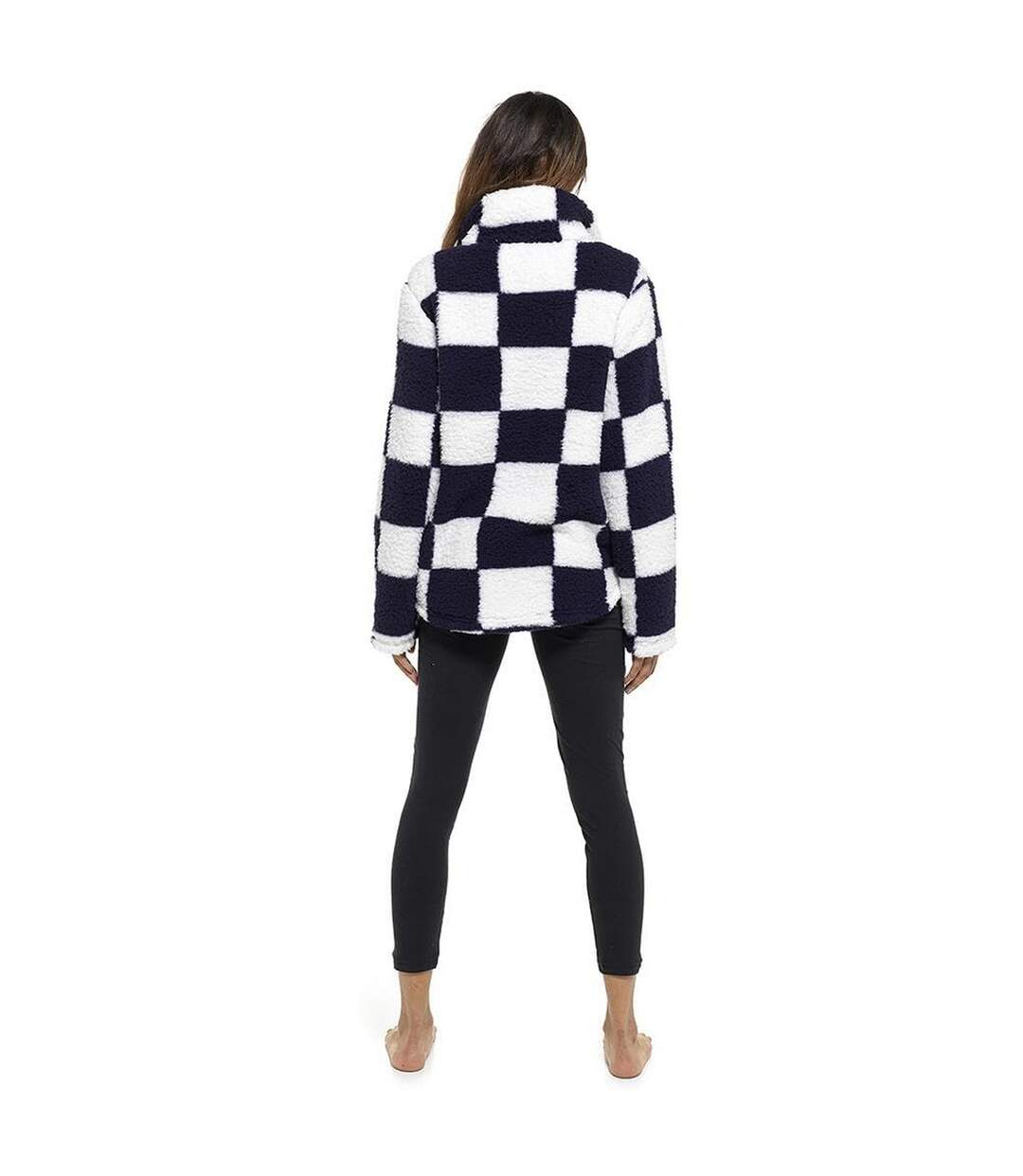 Pull Motif À Carreaux Femme Noir Blanc Keanu-2