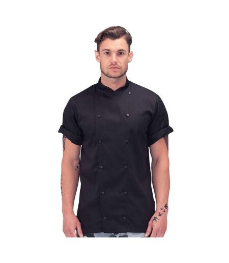 Unisex Adult Executive Drop Shoulder Short-sleeved Chef Jacket Black Le Chef