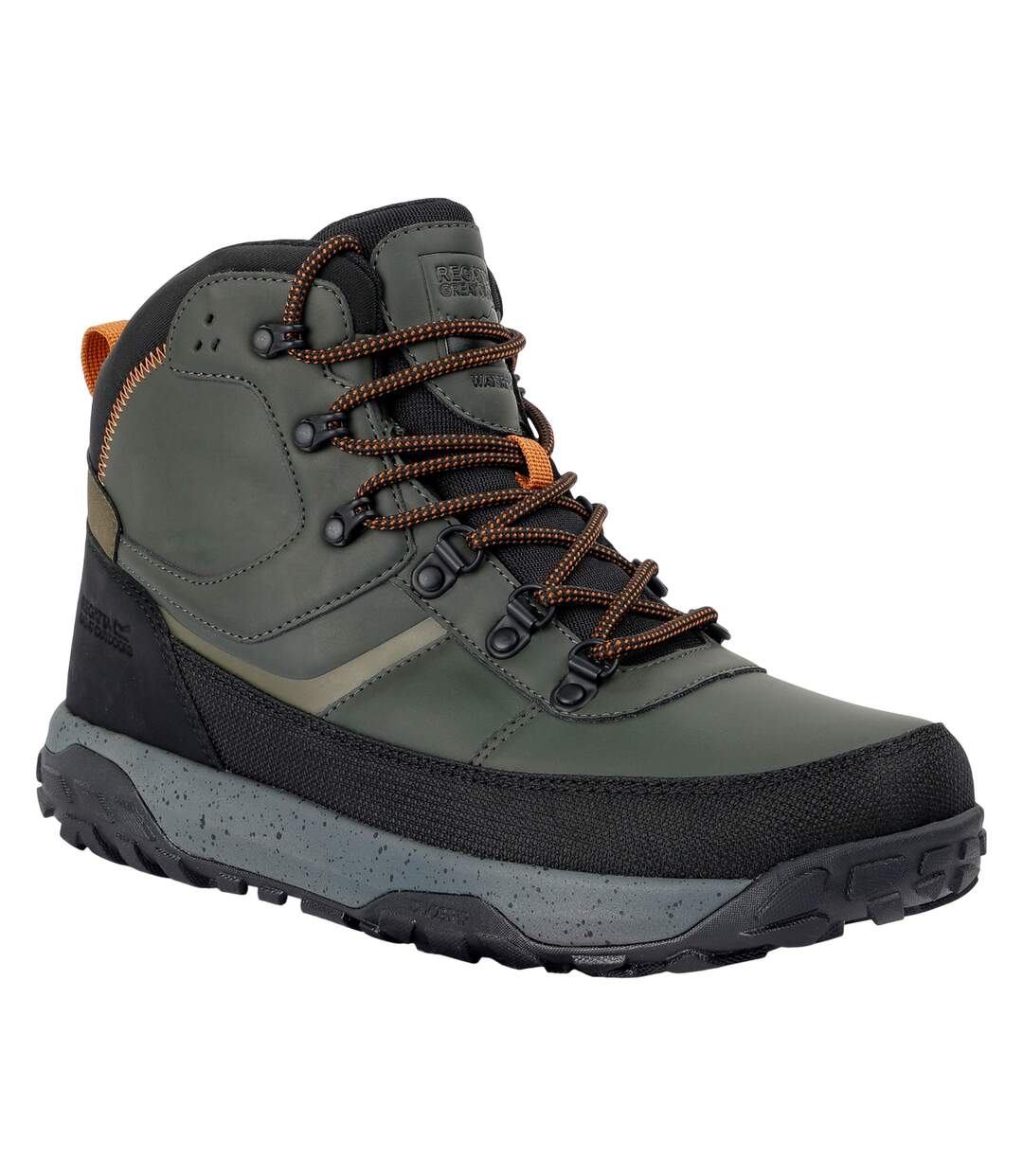 Chaussures De Marche Renford Homme Vert Kaki Citrouille Épicée Regatta-1